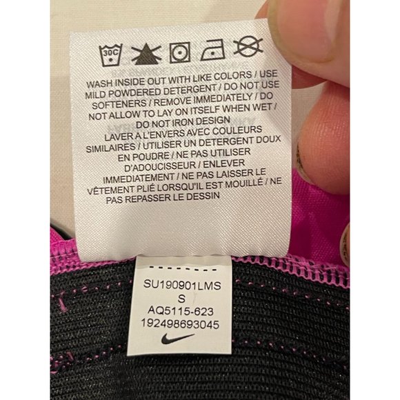 Nike Women Performance Running Romper SU190901LMS Smocked Waist Pink Size Small - Picture 6 of 6